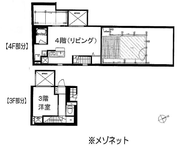 世田谷区若林のマンションの間取り