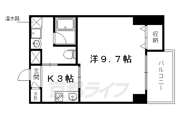 京都市上京区梶井町のマンションの間取り