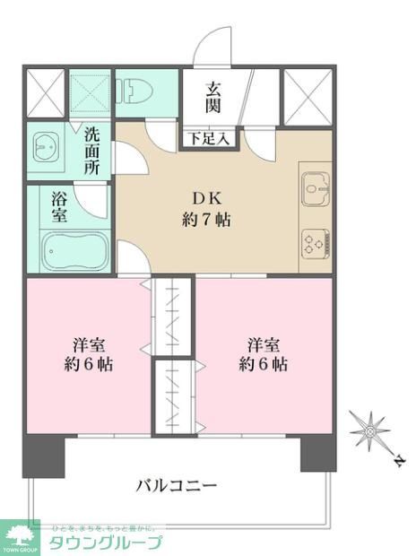 北区田端新町のマンションの間取り