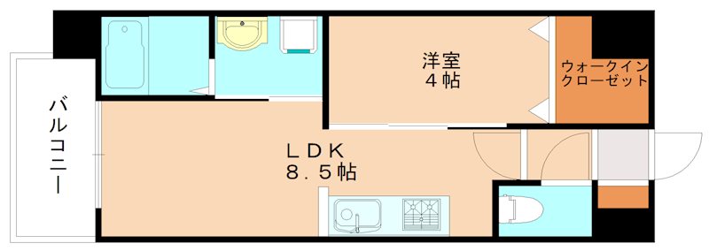 北九州市小倉北区木町のマンションの間取り