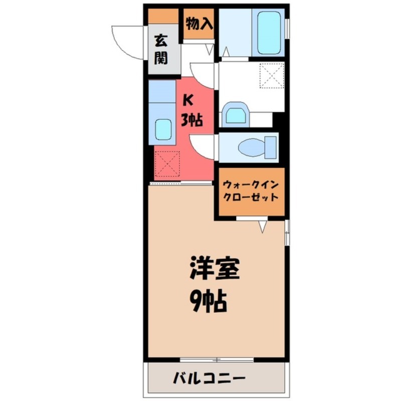 小山市城山町のアパートの間取り