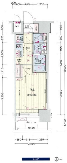 プレサンス上町台筆ヶ崎　ＮＯＲＴＨの間取り