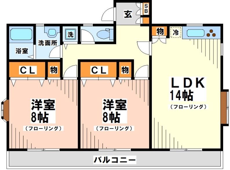 三鷹市中原のアパートの間取り