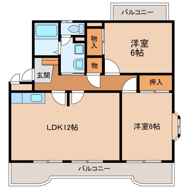 菊川市西方のマンションの間取り