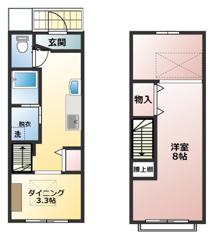 刈谷市南沖野町のアパートの間取り