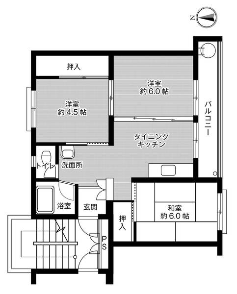 ビレッジハウス櫛引2号棟の間取り