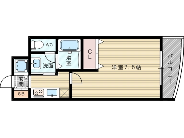 洗面設備　1Kのお部屋です