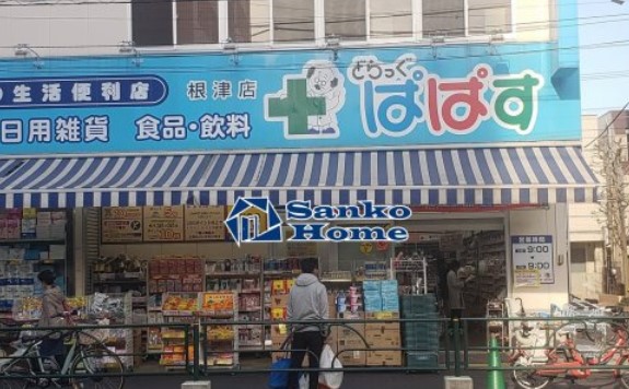 ドラックストア　どらっぐぱぱす根津店（ドラッグストア）まで504m