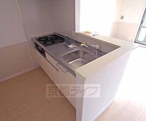 キッチン　３口コンロのシステムキッチンです。カウンターキッチンな...