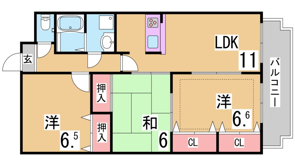 ＪＲ山陽本線 明石駅 バス乗車時間：20分 最寄りバス停で下車 徒歩4分 3階建 築25年の間取り写真