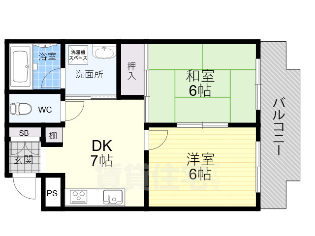 地下鉄四つ橋線 住之江公園駅 徒歩10分 4階建 築32年の間取り写真