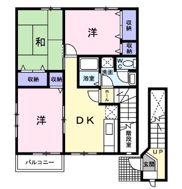 ＪＲ福塩線 高木駅 徒歩10分 2階建 築25年の間取り写真