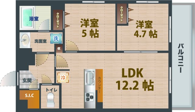東京メトロ丸ノ内線 方南町駅 徒歩10分 4階建 築5年の間取り写真