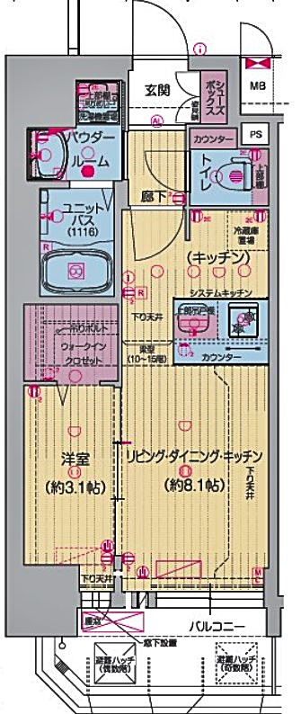 プレサンスNAGOYA覚王山の間取り写真