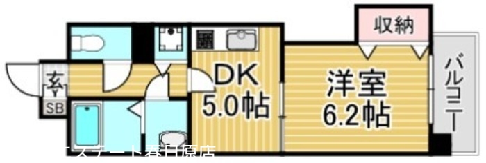 西鉄天神大牟田線 都府楼前駅 徒歩4分 9階建 築20年の間取り写真