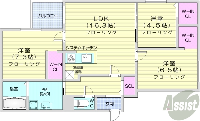 地下鉄東豊線 東区役所前駅 徒歩4分 4階建 新築の間取り写真