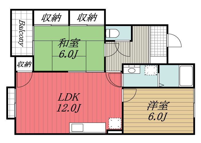 ＪＲ内房線 五井駅 バス乗車時間：14分 最寄りバス停で下車 徒歩3分 2階建 築32年の間取り写真