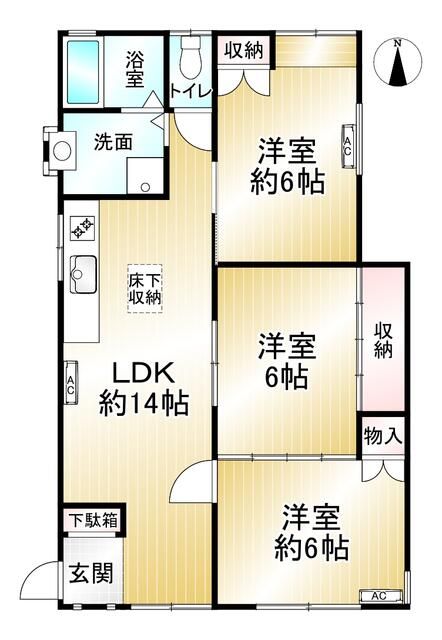 ＪＲ中央線 三鷹駅 徒歩19分 2階建 築51年の間取り写真