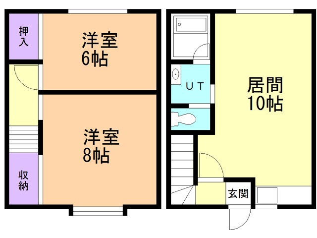 【函館市深堀町のアパートの間取り】