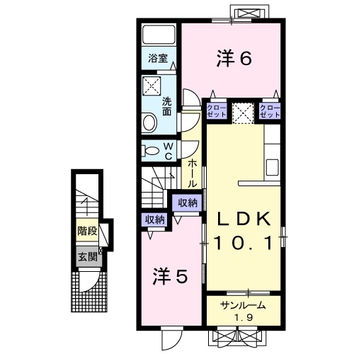 セルサス 荒山　Ｂ棟の間取り