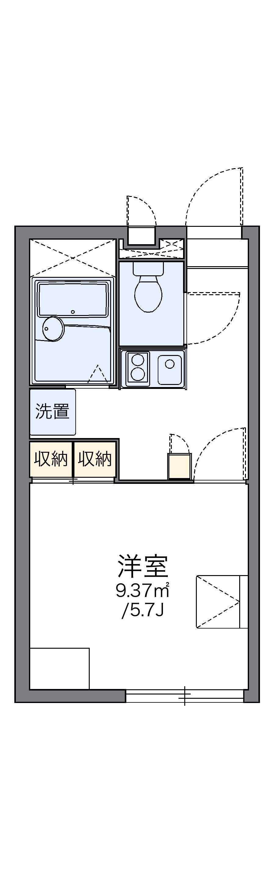 鹿児島市紫原のアパートの間取り