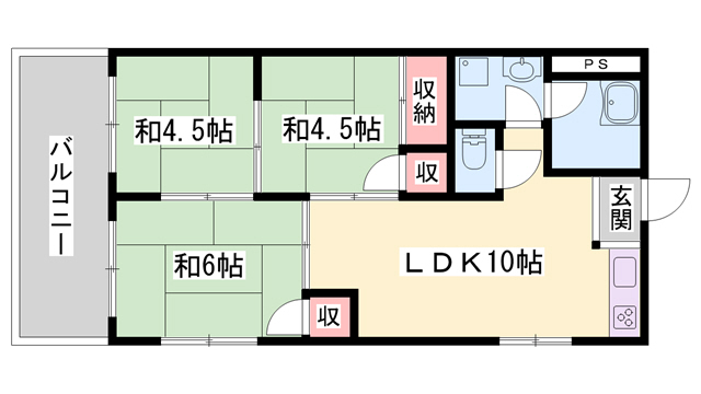 飾磨サンハイツの間取り