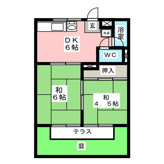 津田ハイツ　西棟の間取り