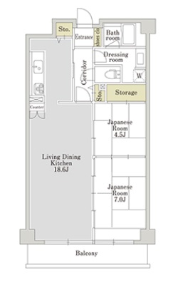 横浜市鶴見区下末吉のマンションの間取り