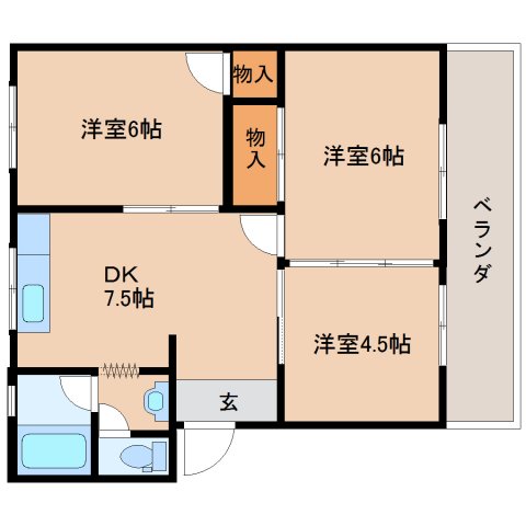 マンション西田の間取り