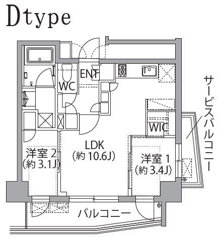 板橋区坂下のマンションの間取り