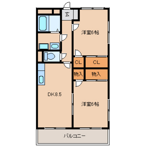 アルブル三ツ木の間取り