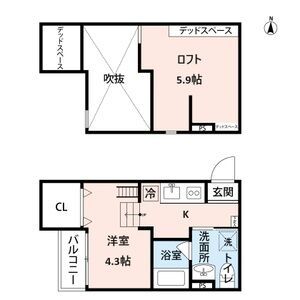 堺市北区中長尾町のアパートの間取り