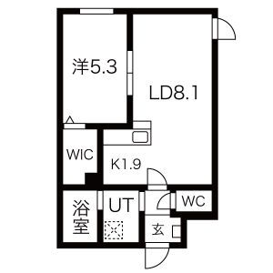 札幌市西区宮の沢一条のマンションの間取り