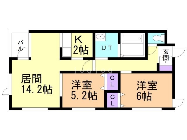 【函館市深堀町のアパートの間取り】