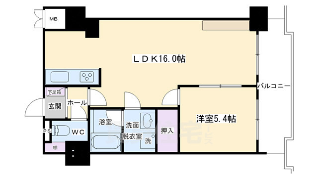 ライオンズマンション京都河原町第2の間取り