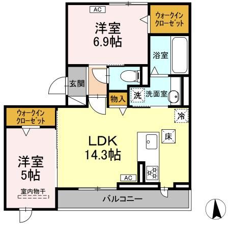 D-ROOM戎町の間取り