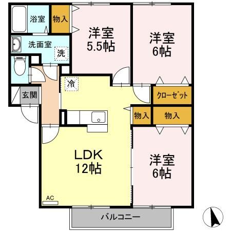 ロイヤルコート小柳　Ｄの間取り