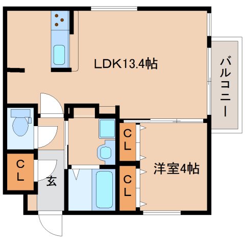 【奈良市南城戸町のマンションの間取り】