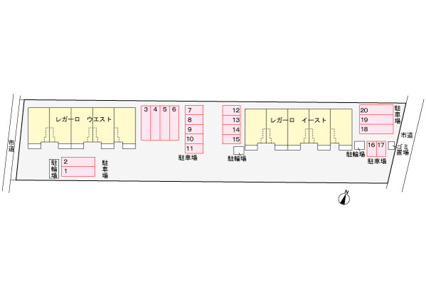 【レガーロ　ウエストの駐車場】