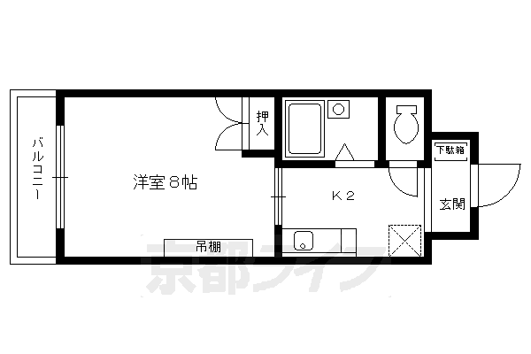 京都市上京区東長者町のマンションの間取り