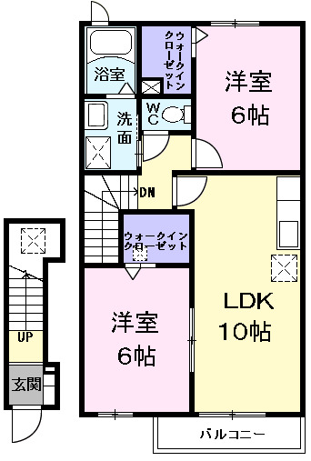 青梅市二俣尾のアパートの間取り