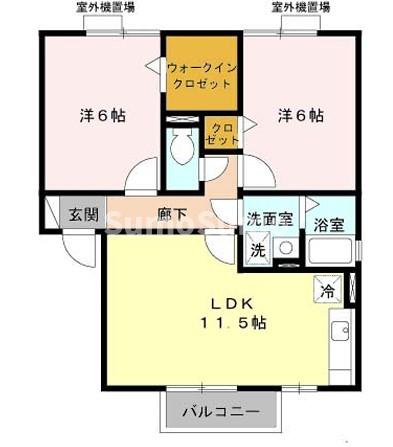 尼崎市栗山町のアパートの間取り