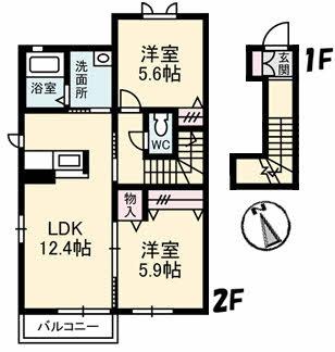 ヴィアソーレ光　A棟の間取り