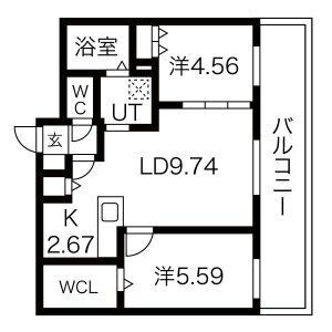 アルファスクエア北20西4の間取り