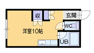 【恵庭市恵み野北のアパートの間取り】