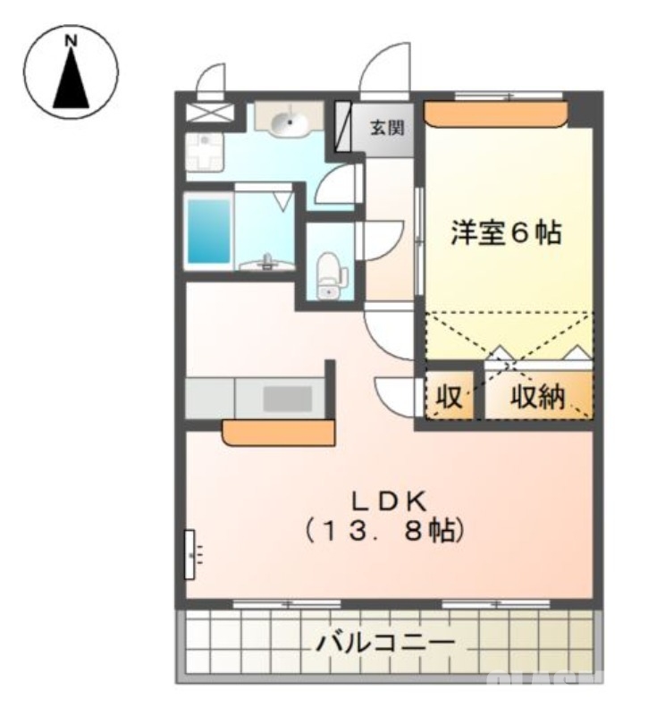 川西市久代のアパートの間取り