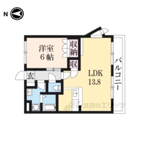 長浜市宮司町のアパートの間取り