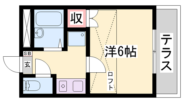 神戸市西区王塚台のアパートの間取り