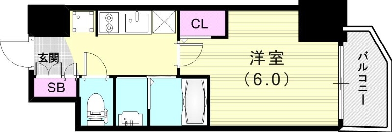 エステムコート新神戸II駅前山手の間取り