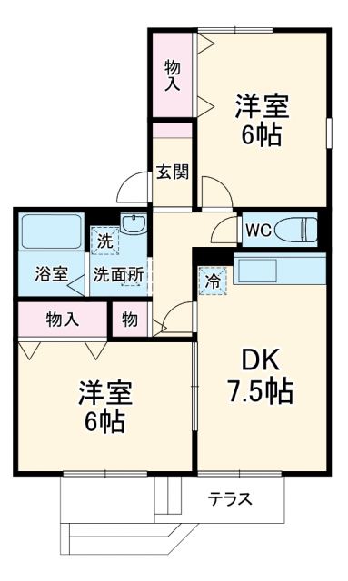 豊田市野見町のアパートの間取り